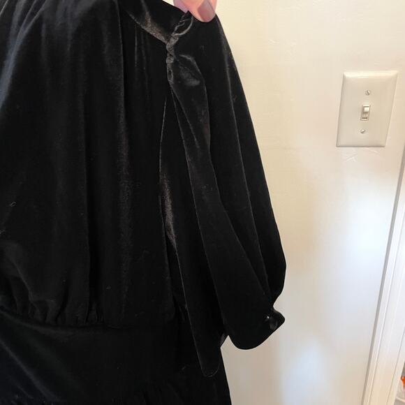 Lauren Ralph Lauren Plus Size Velvet Puff Sleeve Midi Dress In Black Size 3X New - Picture 7 of 15